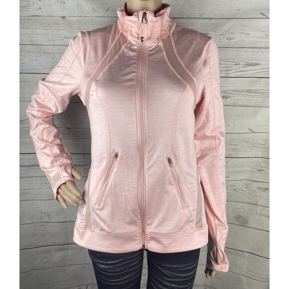 Tangerine Women’s Athletic Jacket Small Pink Full Zip Vented Thumbholes Pockets - Picture 1 of 12